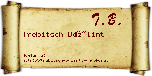 Trebitsch Bálint névjegykártya